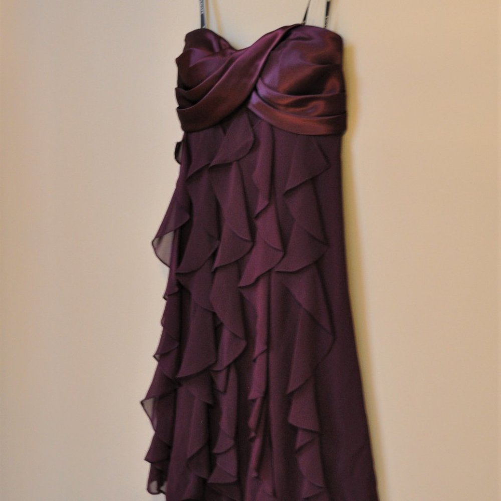 Party Dress Elegant Formal Satin & Chiffon Ruffle Dress